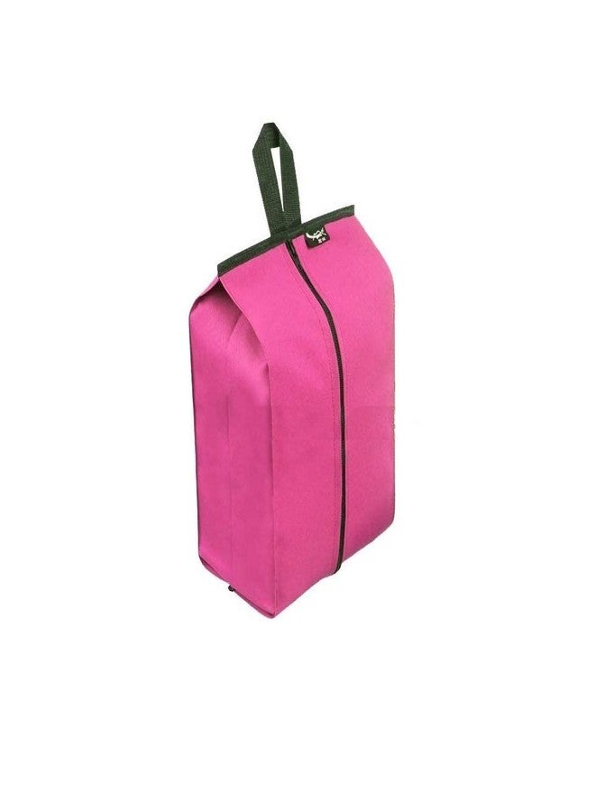 CONNECTWIDE Portable Travel Shoe Bags with Zipper Portable Nylon Travel Shoe Bags with Zipper, Organizer Space Saving Storage Bags for Men & Women Dustproof Waterproof Pink - Image 2